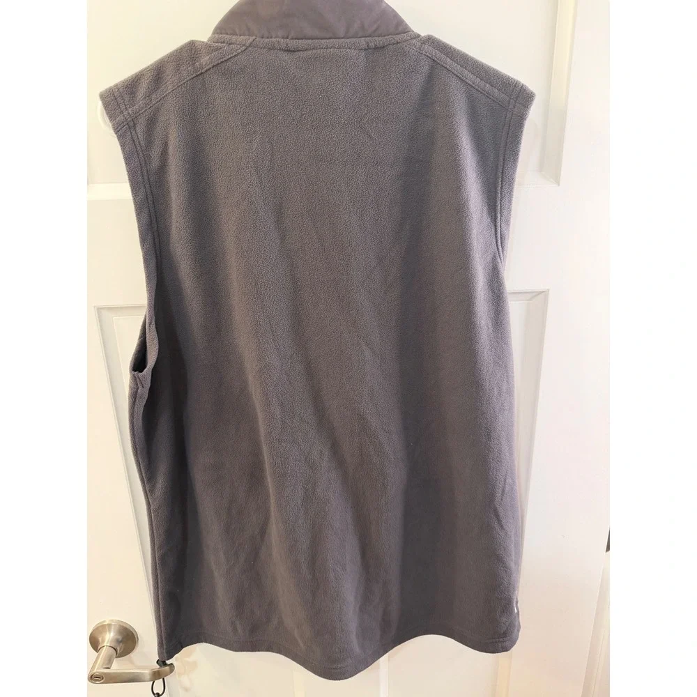 Head Mens Fleece Vest Charcoal Gray Full Zip Sleeveless Jacket Large
